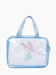 Косметичка на молнии с ручкой для бассейна Дама голубая 25*9,5*19 см   купить недорого в интернет магазине Beauty Prof с доставкой по Хабаровску и регионам России