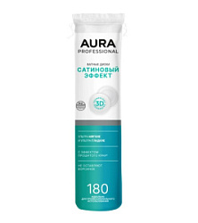 AURA Professional Ватные диски сатиновый эффект 180 шт купить недорого в интернет магазине Beauty Prof с доставкой по Хабаровску и регионам России