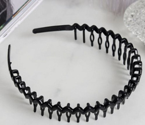 Ободок для волос Бриошь зигзаг гребень черный 2.5 см купить недорого в интернет магазине Beauty Prof с доставкой по Хабаровску и регионам России