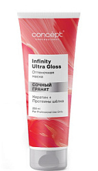 CONCEPT Infinity Оттеночная маска 3 в 1 с глосс-эффектом Сочный гранат 250 мл купить недорого в интернет магазине Beauty Prof с доставкой по Хабаровску и регионам России