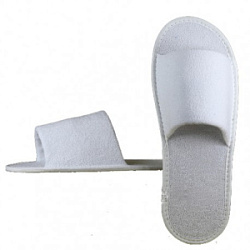 PRIME Тапочки с открытым мысом на жесткой подошве махровые белые 1 пара  купить недорого в интернет магазине Beauty Prof с доставкой по Хабаровску и регионам России