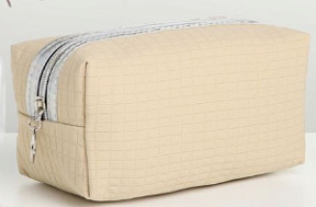 Косметичка универсальная на молнии бежевая 19*8*9см купить недорого в интернет магазине Beauty Prof с доставкой по Хабаровску и регионам России