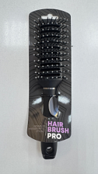 HAIR BRUSH PRO Расческа скелетная с ручкой 23 см прямоугольная пластик черный купить недорого в интернет магазине Beauty Prof с доставкой по Хабаровску и регионам России