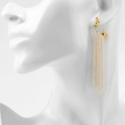 Серьги металл Цепи сборка цвет серебряно-золотой купить недорого в интернет магазине Beauty Prof с доставкой по Хабаровску и регионам России