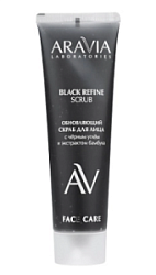 ARAVIA Laboratories Обновляющий скраб для лица с черным углем и экстрактом бамбука 100 мл купить недорого в интернет магазине Beauty Prof с доставкой по Хабаровску и регионам России