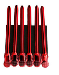 Зажим для волос HW красный металл 9,5см 6шт купить недорого в интернет магазине Beauty Prof с доставкой по Хабаровску и регионам России