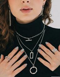 Кулон Цепь рамка с кольцом 52 см серебро 5220713 купить недорого в интернет магазине Beauty Prof с доставкой по Хабаровску и регионам России