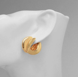 Серьги Аккорд круг вогнутый металл золото 10482067 купить недорого в интернет магазине Beauty Prof с доставкой по Хабаровску и регионам России