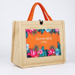 Сумка женская пляжная Летний вайб 35*30*14 см   купить недорого в интернет магазине Beauty Prof с доставкой по Хабаровску и регионам России