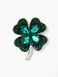 Брошь Клевер на удачу цвет изумрудный в серебре купить недорого в интернет магазине Beauty Prof с доставкой по Хабаровску и регионам России