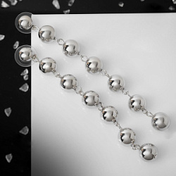 Серьги висячие Дорожка гирлянда цвет серебро 10 см купить недорого в интернет магазине Beauty Prof с доставкой по Хабаровску и регионам России