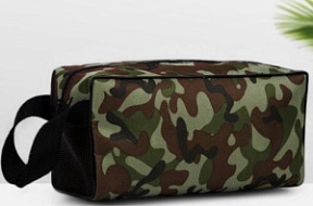Косметичка мужская Камуфляж на молнии с ручкой хаки 24,5*9,5*11см купить недорого в интернет магазине Beauty Prof с доставкой по Хабаровску и регионам России
