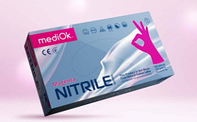 MEDIOK Перчатки нитриловые MAGENTA (розовый) размер XS 50 пар купить недорого в интернет магазине Beauty Prof с доставкой по Хабаровску и регионам России
