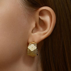 Серьги Геометрия объёмные металл золото купить недорого в интернет магазине Beauty Prof с доставкой по Хабаровску и регионам России